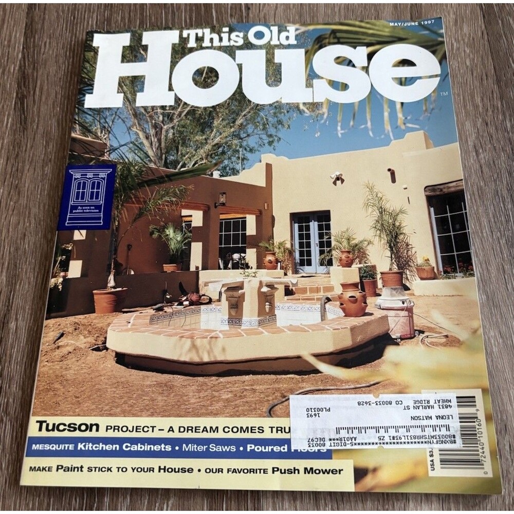 This Old House Magazine Vintage 1997 May June - Tucson Project - Kitchen Cabinet